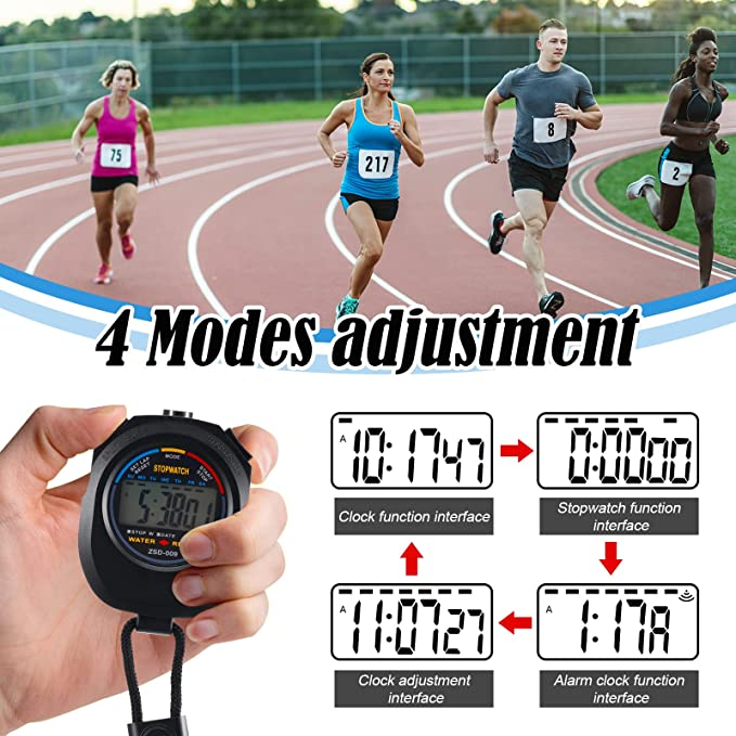Digital Stopwatch Sports Counter Chronograph Date Timer Odometer - 2 Piece Set