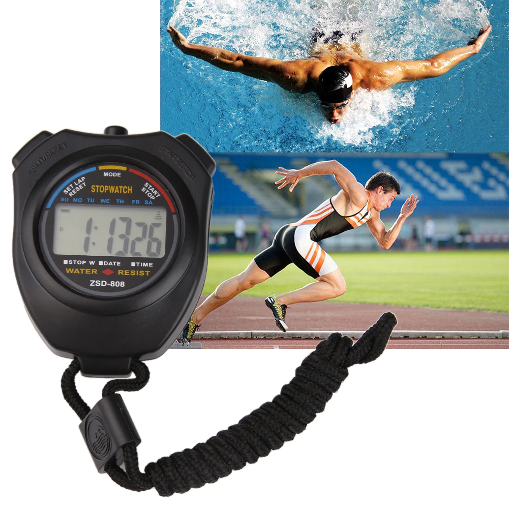 Digital Stopwatch Sports Counter Chronograph Date Timer Odometer - 2 Piece Set